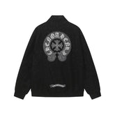 Chrome-Hearts Horseshoe Cross Jacket - Black Street Embroidered Coat 8800