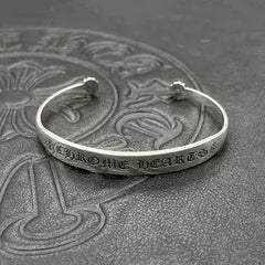 Chrome Hearts retro letter cross flower scroll label open bracelet