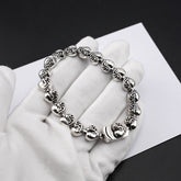 Chrome Hearts Retro Distressed Thron Heart Link ID Bracelet