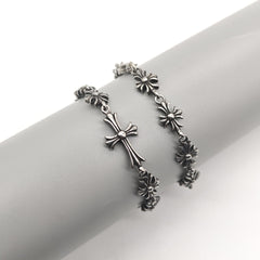 Chrome Hearts Sterling Silver Tiny E CH Plus Corss bracelet