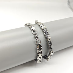 Chrome Hearts stainless steel flat link chain scout flower bracelet