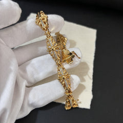 Chrome Hearts 22K gold diamond Crusader flower bracelet