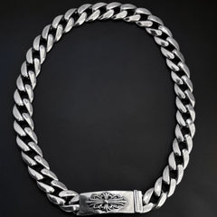 Chrome Hearts thick sword cross flower hip-hop necklace