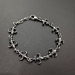 Chrome Hearts retro silver-toned fleur-de-lis link bracelet