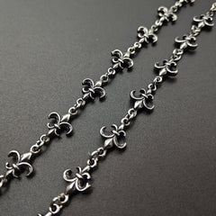 Chrome Hearts retro silver-toned fleur-de-lis link bracelet