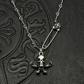 Chrome Hearts skull man twist pin necklace