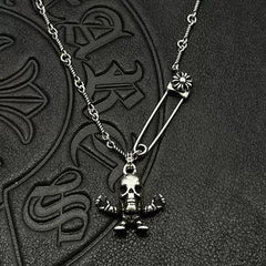 Chrome Hearts skull man twist pin necklace