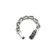 Chrome Hearts Floral Cross ID Bracelet 925 Sterling silver CH Keeper Bracelet