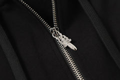 Chrome-Hearts Colorful Rhinestone Hoodie - Black Gothic Street Sweatshirt 2608