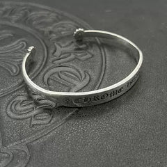 Chrome Hearts retro letter cross flower scroll label open bracelet