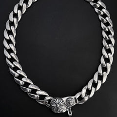 Chrome Hearts thick sword cross flower hip-hop necklace