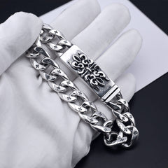 Chrome Hearts distressed butterfly flower cross bracelet