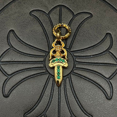 Chrome Hearts small diamond-encrusted sword pendant