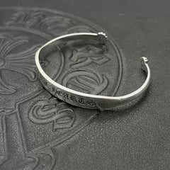 Chrome Hearts retro letter cross flower scroll label open bracelet