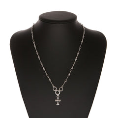 Chrome Hearts cross three-ring bamboo necklace